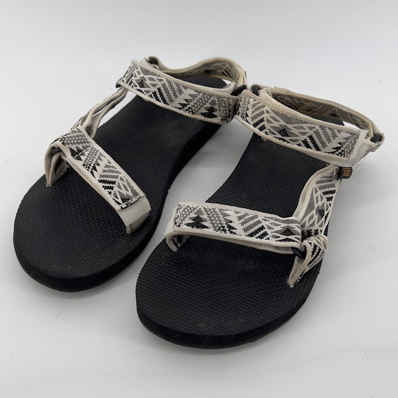 Teva Women 7 Original Universal Sandal White Aztec Adjustable‎ Straps Hiking - Picture 1 of 10
